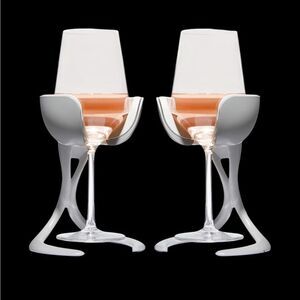 New in Box VoChill Stemmed Wine Chiller Pair in Stone